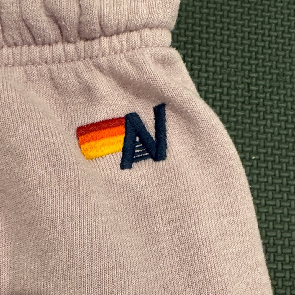 Aviator Nation Pink Sweatpants with Rainbow Heart - Picture 2 of 8